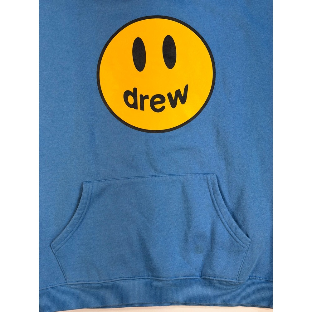 Drew House Mascot Hoodie Sky Blue XL Justin Bieber Smiley Face Streetwear - Picture 3 of 5